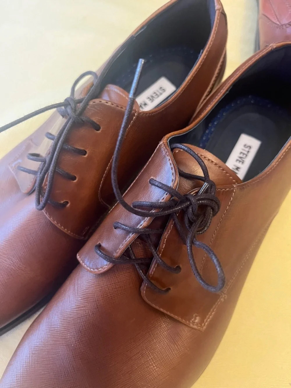 Steve Madden Men's Tan Leather Derby Shoes size 13